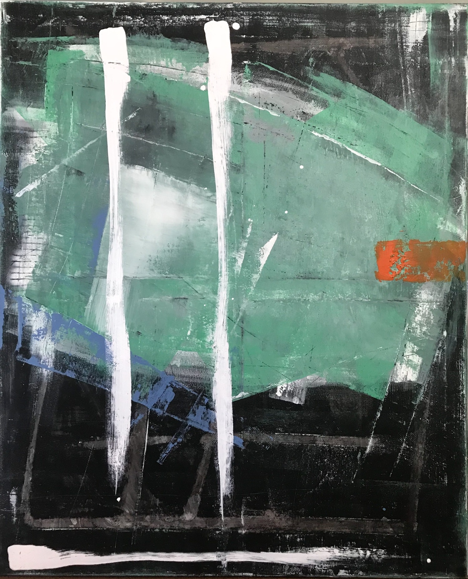 LEARN TO HIDE (akril, v&aacute;szon, 90*110 cm, 2018.) - 1 by Nora Piti Art