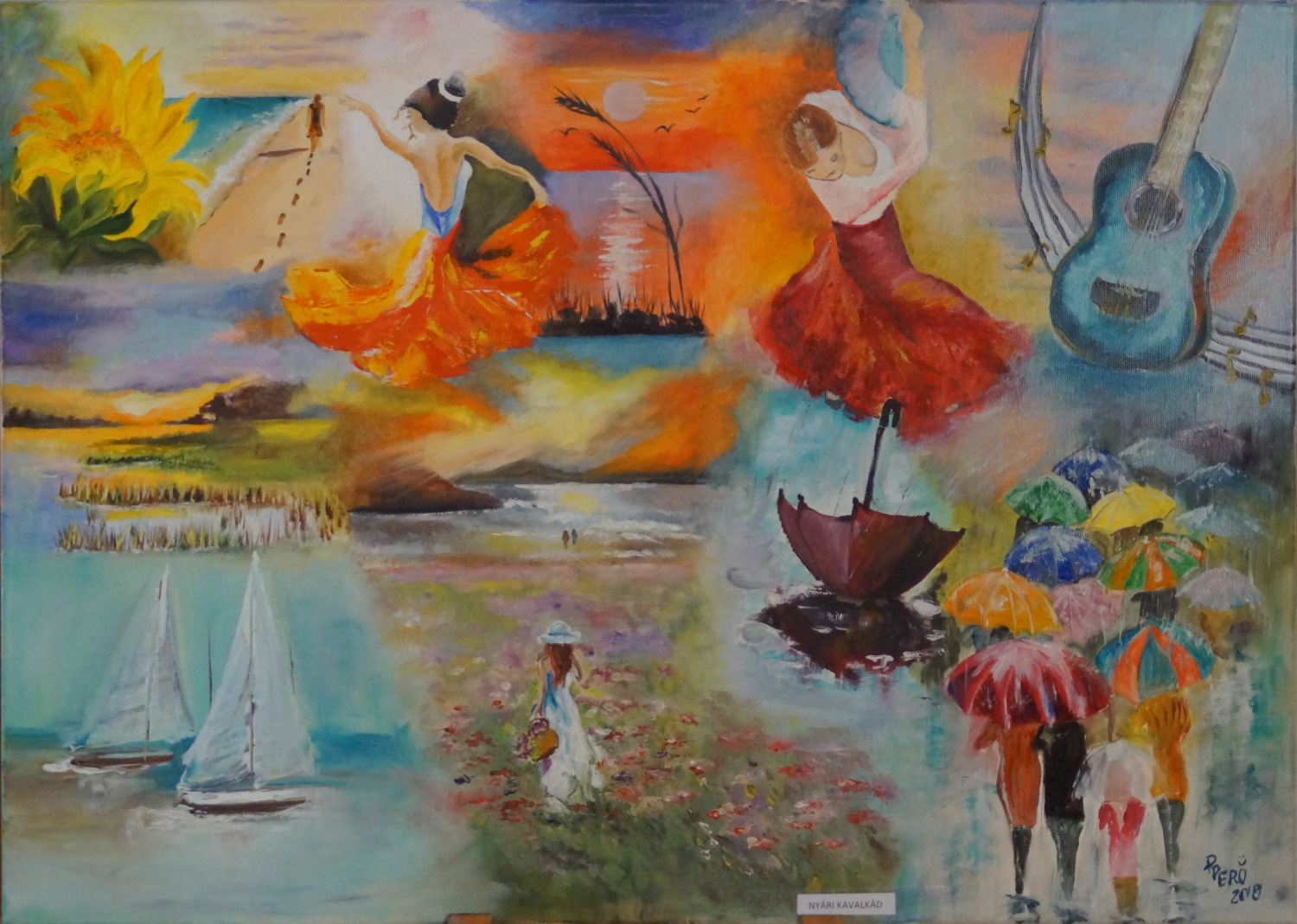 Ny&aacute;ri Kavalk&aacute;d(olaj, fesz&iacute;tett v&aacute;szon, 50x70) - 1 by Patakin&eacute; P&aacute;l  Erzs&eacute;bet 