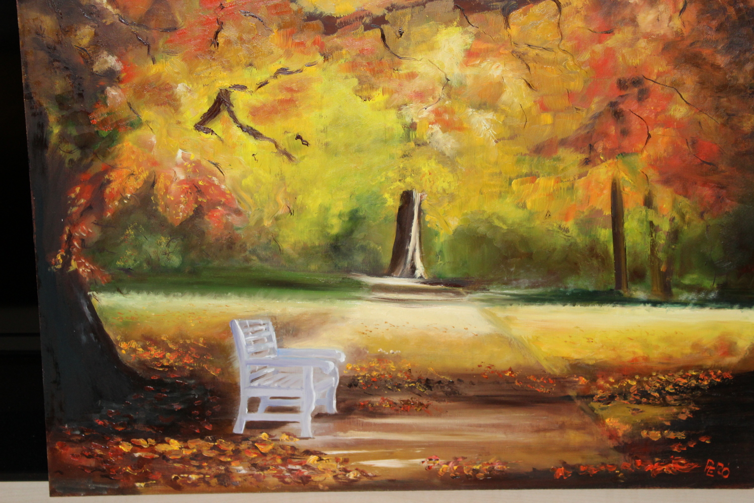 Őszi nyugalom ( olaj, Farost lemez,40x50) - 1 by Patakin&eacute; P&aacute;l  Erzs&eacute;bet 