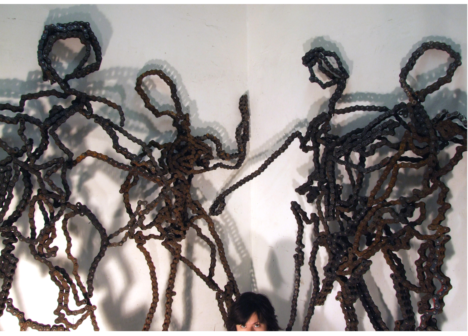 L&aacute;ncfigur&aacute;k, Chain Figures: 2010 - hegesztett g&eacute;pl&aacute;nc, welded iron 1db 210x10x90 cm     - 1 by Rab&oacute;czky Judit Rita