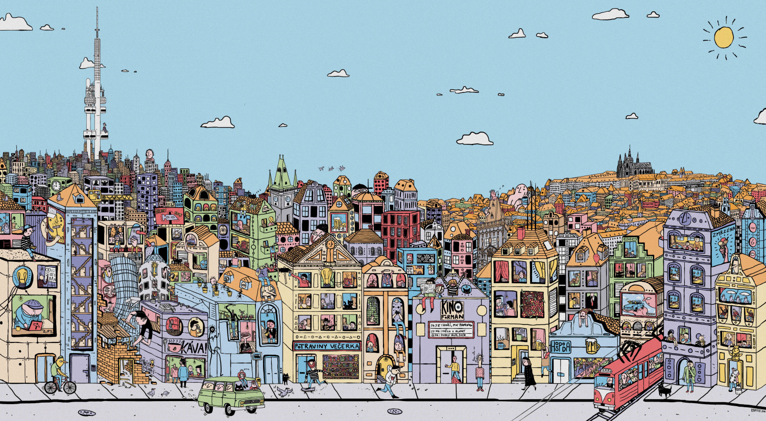 City illustrations for Hammer Agency - 1 by Labrosse D&aacute;niel