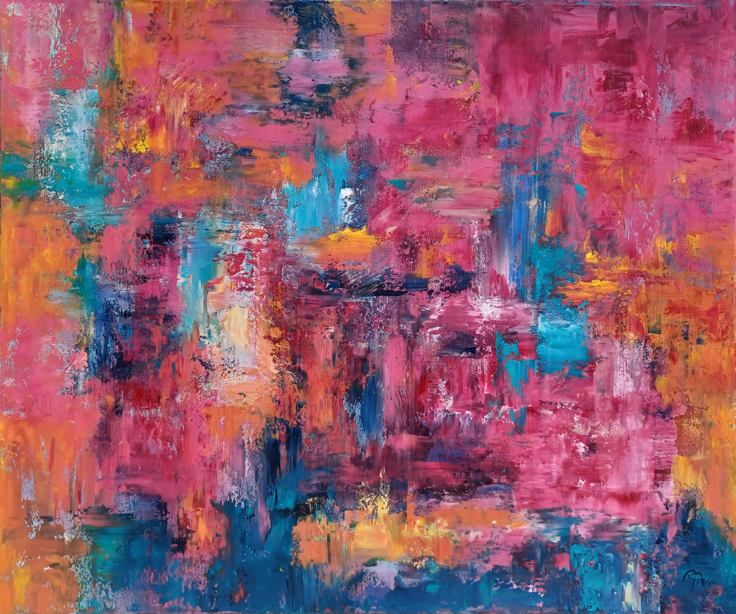 Heartbeat  2021. akril,v&aacute;szon  100x120cm - 1 by P&uuml;sp&ouml;k Anita