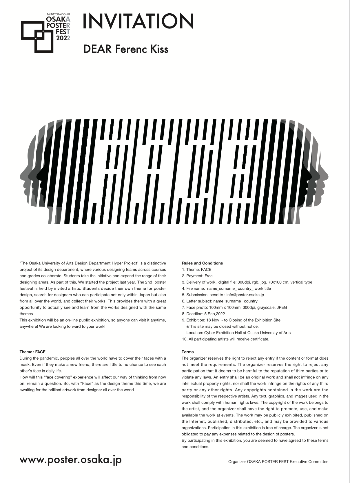 TypeFace, poster design, Osaka, Japan - 1 by SarkanyLatvany