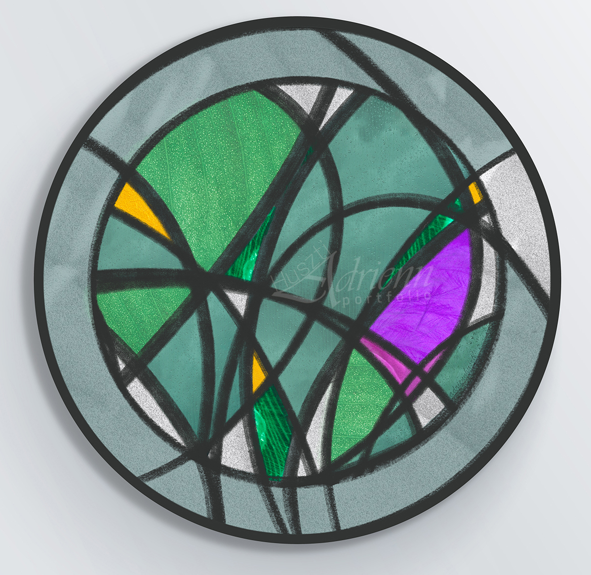 tr&oacute;pusi n&ouml;v&eacute;ny /&Oacute;lom&uuml;veg; Stained glass - 1 by Huszti Adrienn