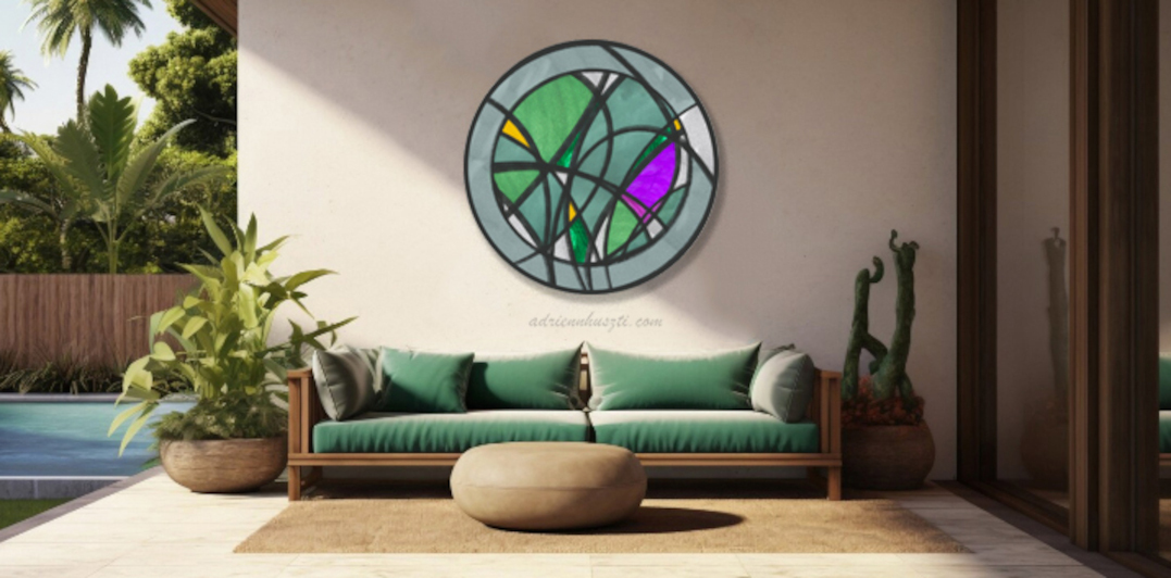 tr&oacute;pusi n&ouml;v&eacute;ny /&Oacute;lom&uuml;veg; Stained glass - 1 by Huszti Adrienn