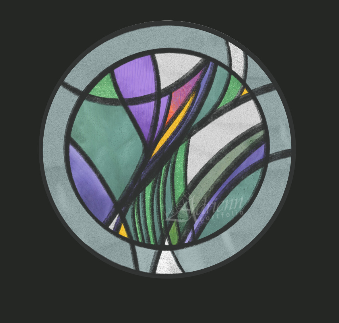 tr&oacute;pusi n&ouml;v&eacute;ny /&Oacute;lom&uuml;veg; Stained glass - 1 by Huszti Adrienn
