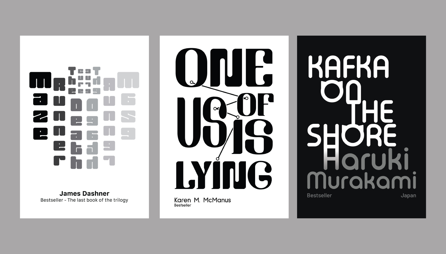 Experimental Typography - 3 K&ouml;nyvbor&iacute;t&oacute; - 1 by Krappai Lea