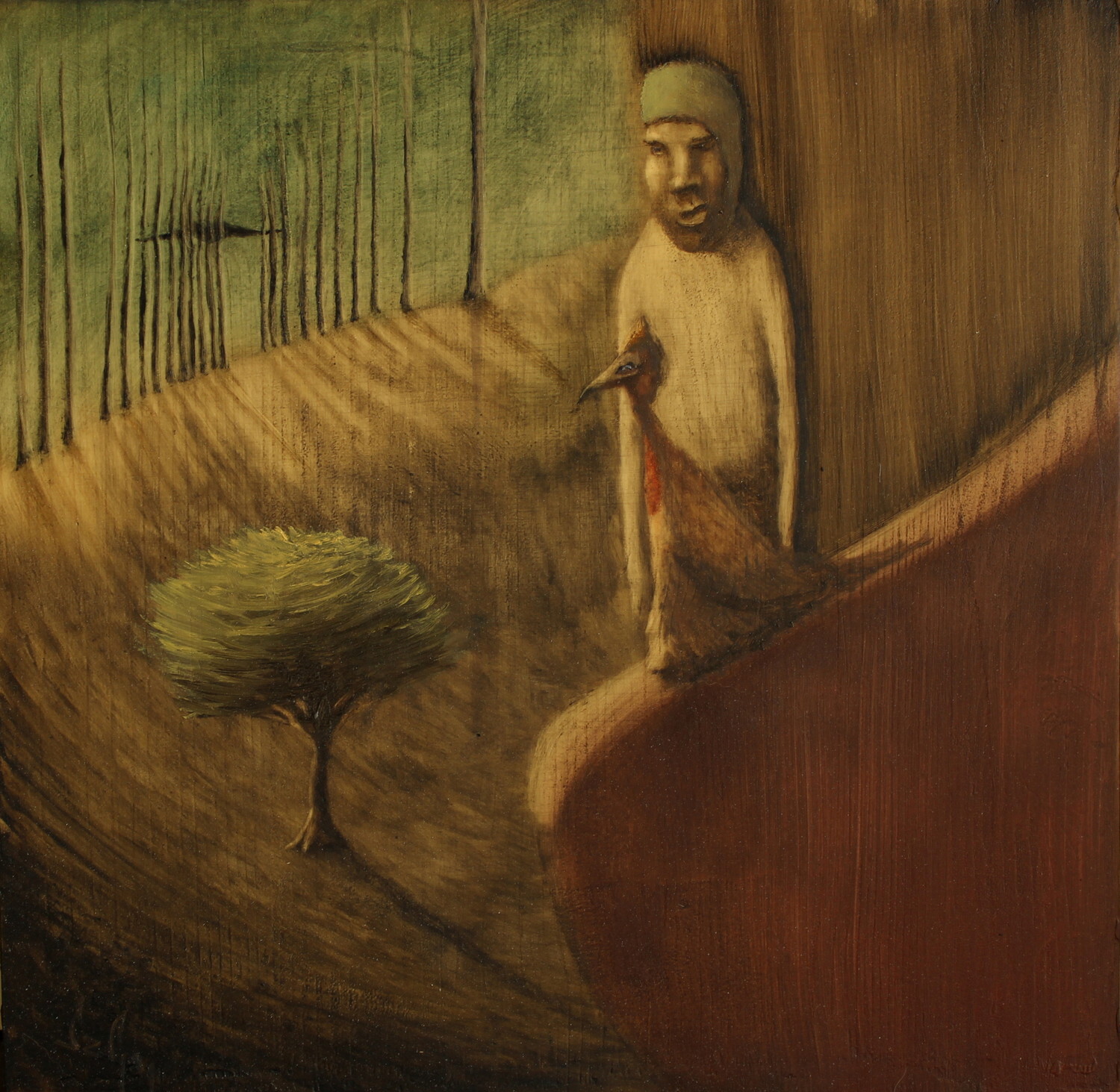 Mened&eacute;kh&aacute;z - 30x30x2 cm - olaj fat&aacute;bl&aacute;n - 2015 - 1 by Szab&oacute; Gyula