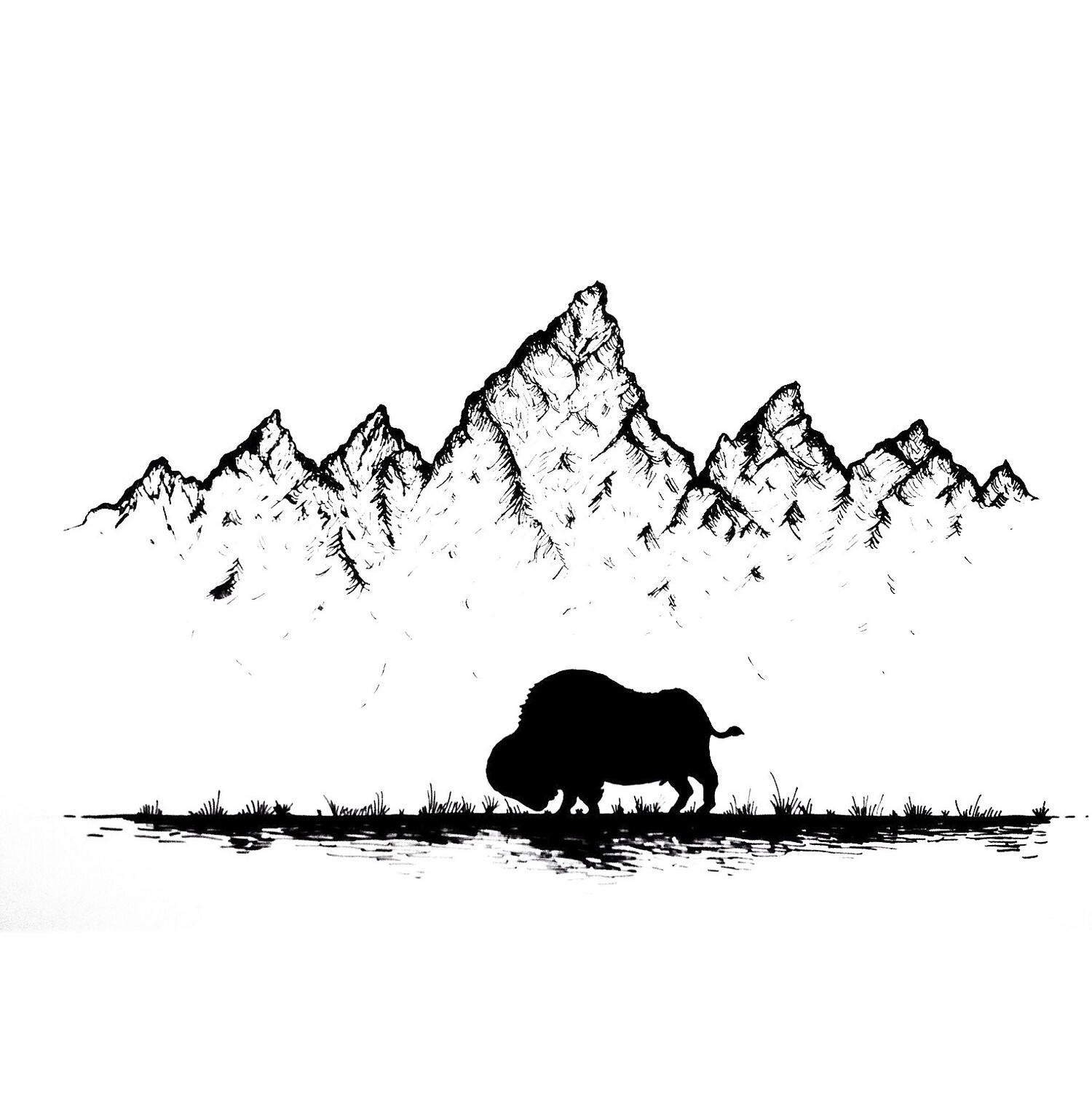 "The bison" - 1 by Mocs&aacute;ri Dani