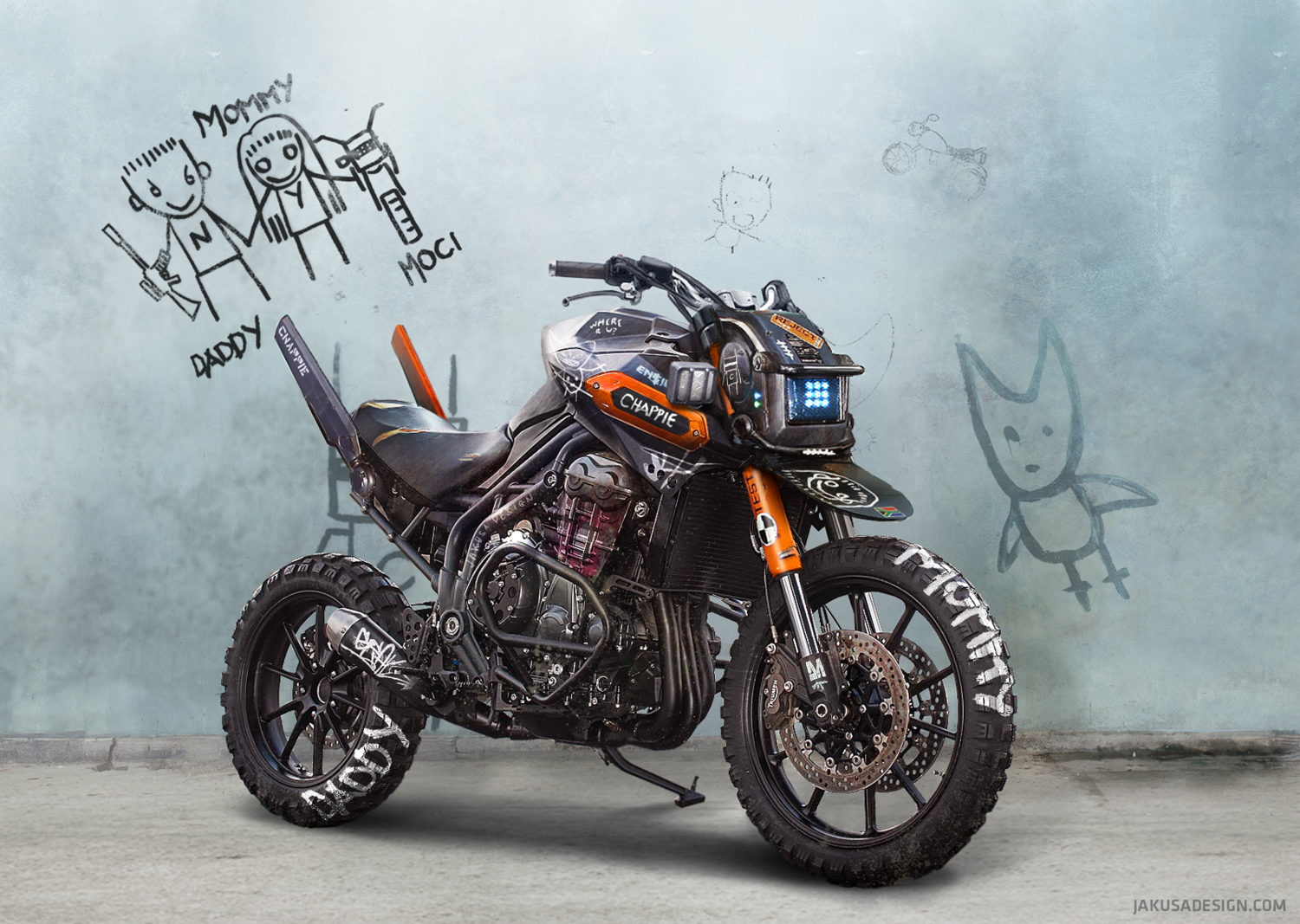 Chappie inspired motorcycle - 1 by Jakus Tam&aacute;s