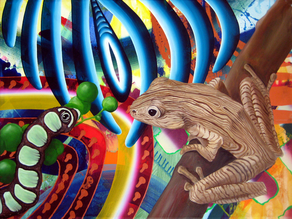 Involvulus et rana, Olaj-akril, v&aacute;szon 2017, 60x80cm