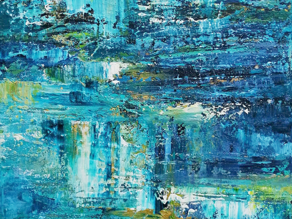 Deep secret I.  2021. akril,&aacute;sv&aacute;nypor,v&aacute;szon  60x120cm