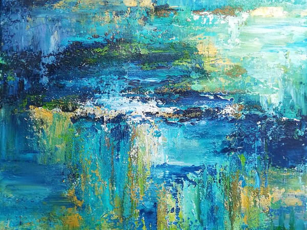 Deep secret III.  2021. akril,&aacute;sv&aacute;nypor,v&aacute;szon  60x120cm